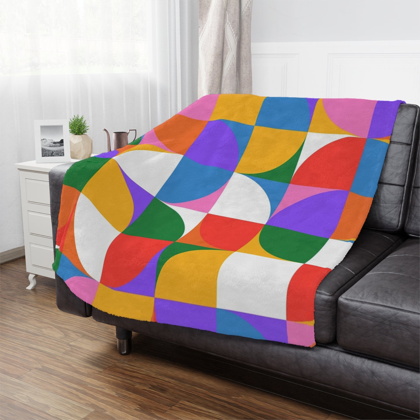 Colorful Geometric Minky Blanket – Cozy, Vibrant, and Perfect for Gifting