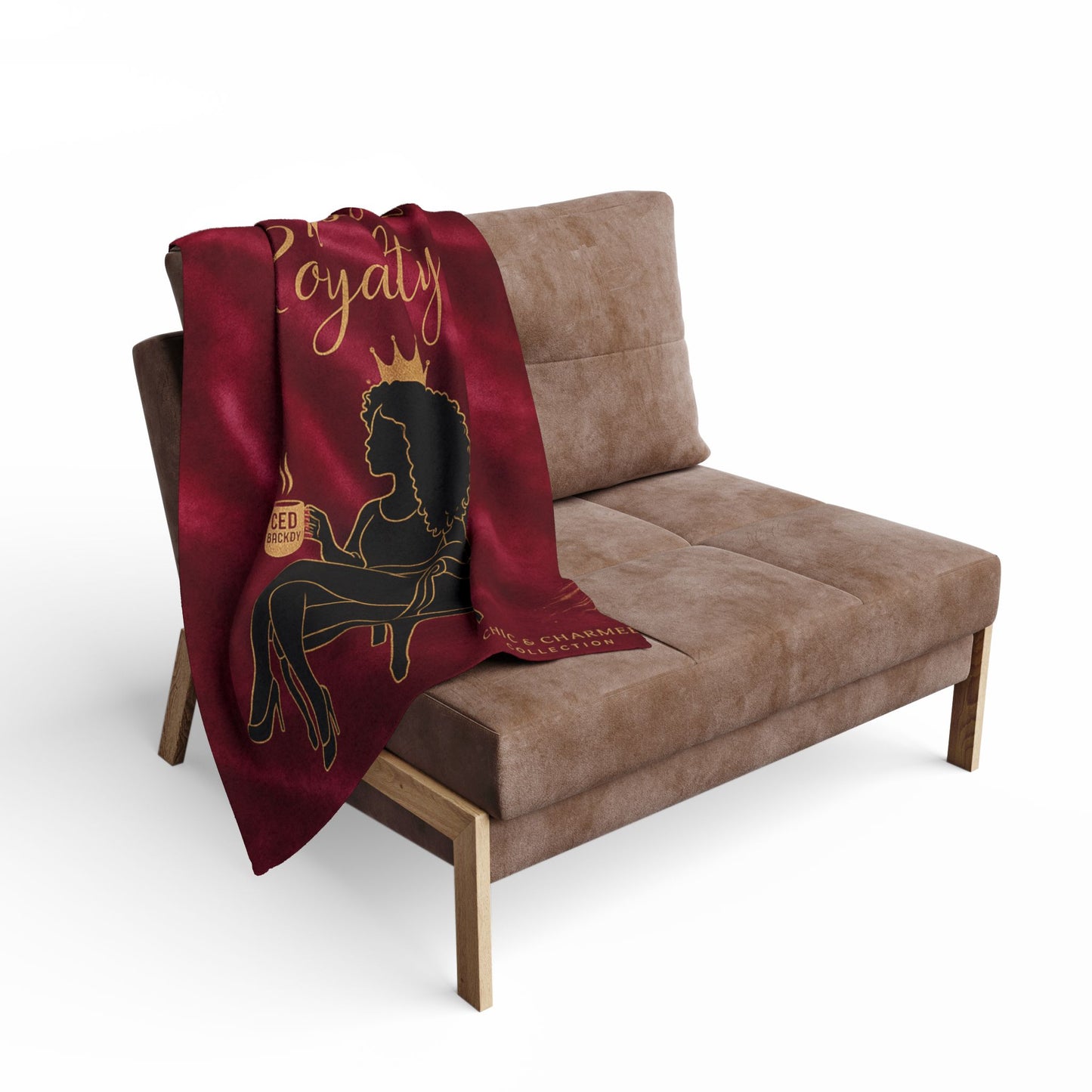 Wrapped in Royalty Fleece Blanket | Luxurious Self-Care Throw for Empowerment, Home Décor & Thoughtful Gifting