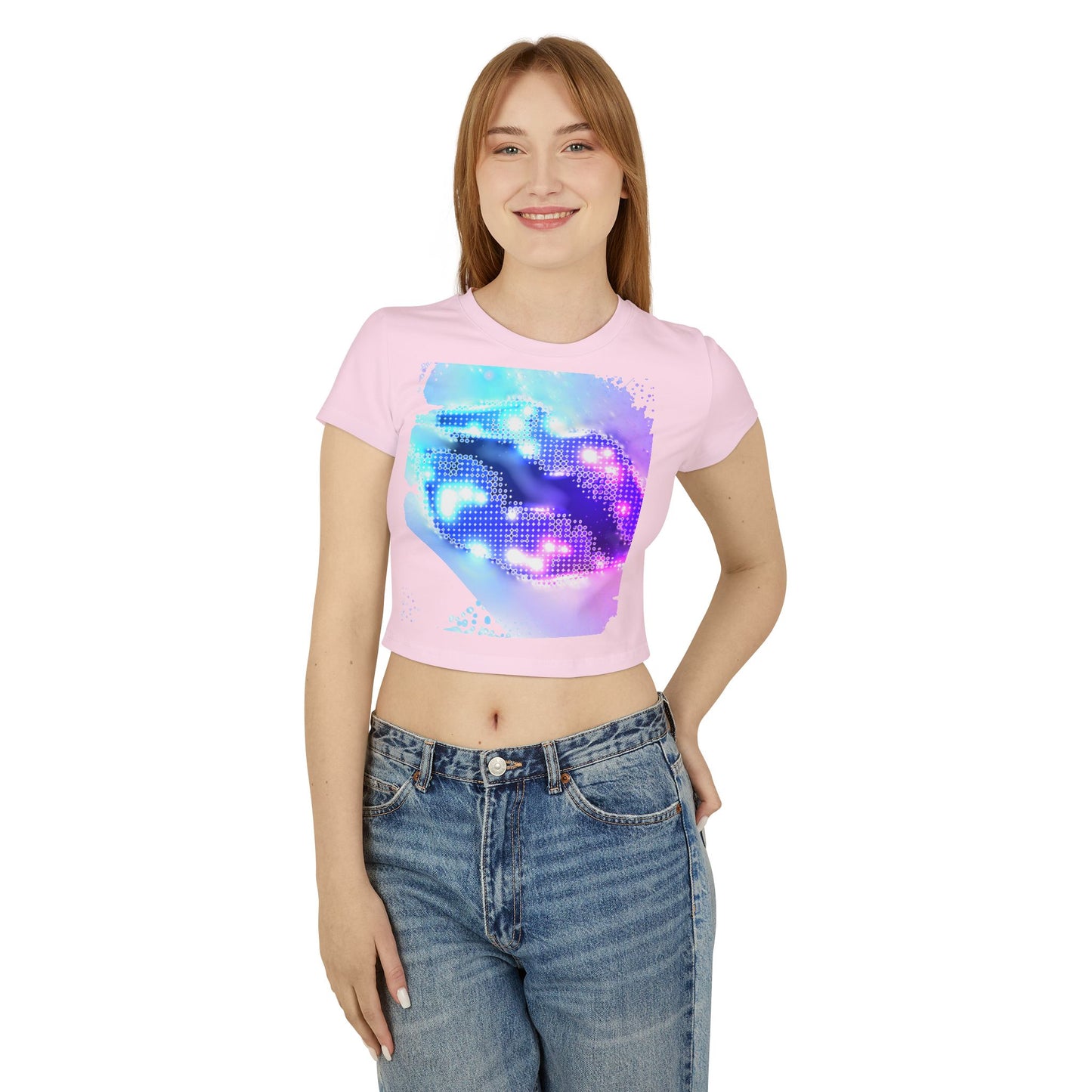 š Cosmic Lips Baby Tee Trendy Womenās Graphic Crop Top | Festival Wear, Summer Street Style & Bold Everyday Looks