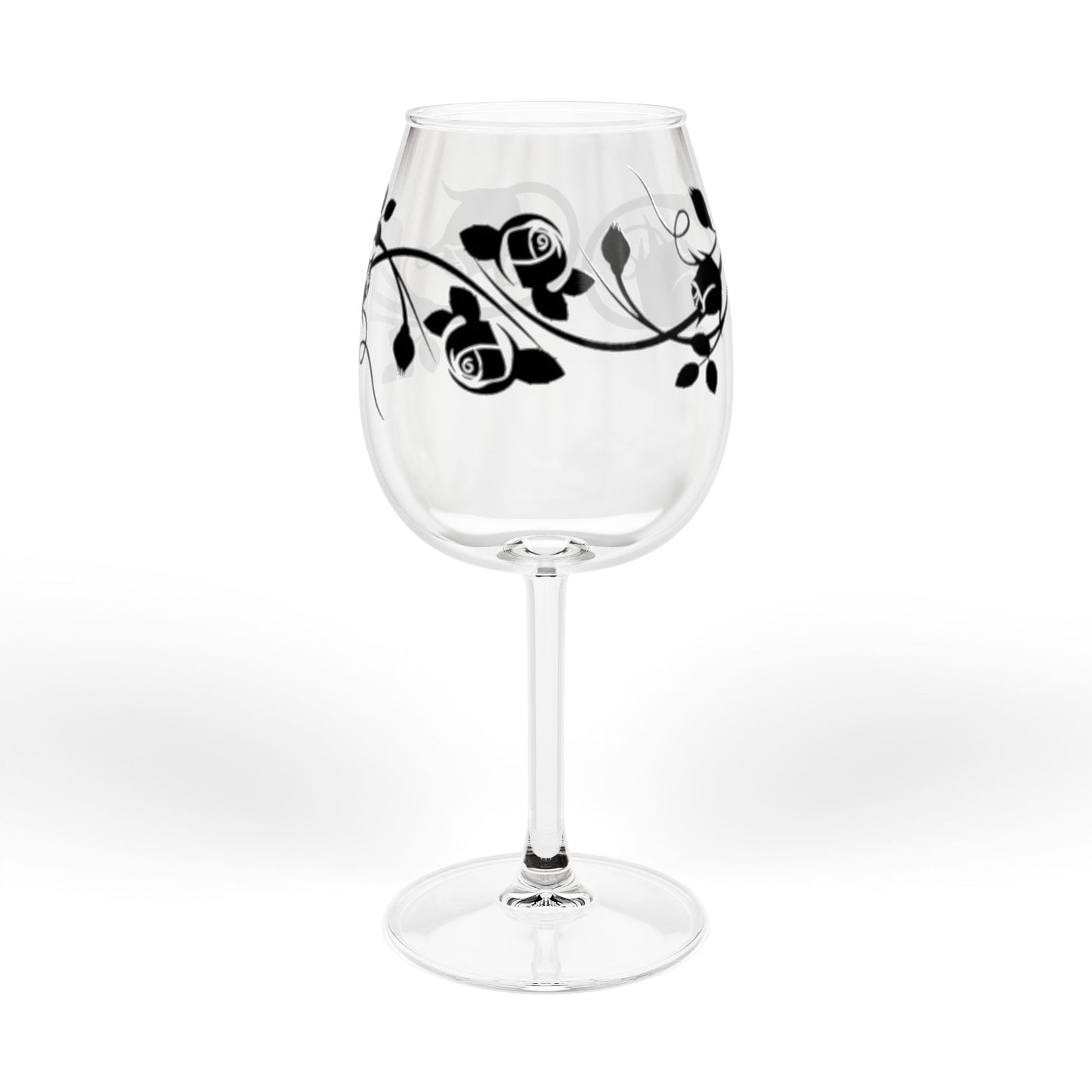 Elegant Floral Wine Glass | 12oz Stemware for Weddings, Anniversaries, Home Decor & Celebratory Gifts