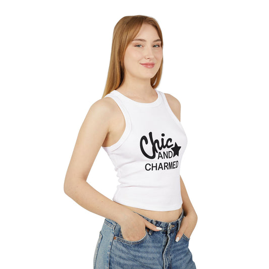 Chic and Charmed Micro Rib Racer Tank + Star Print Skirt Bundle