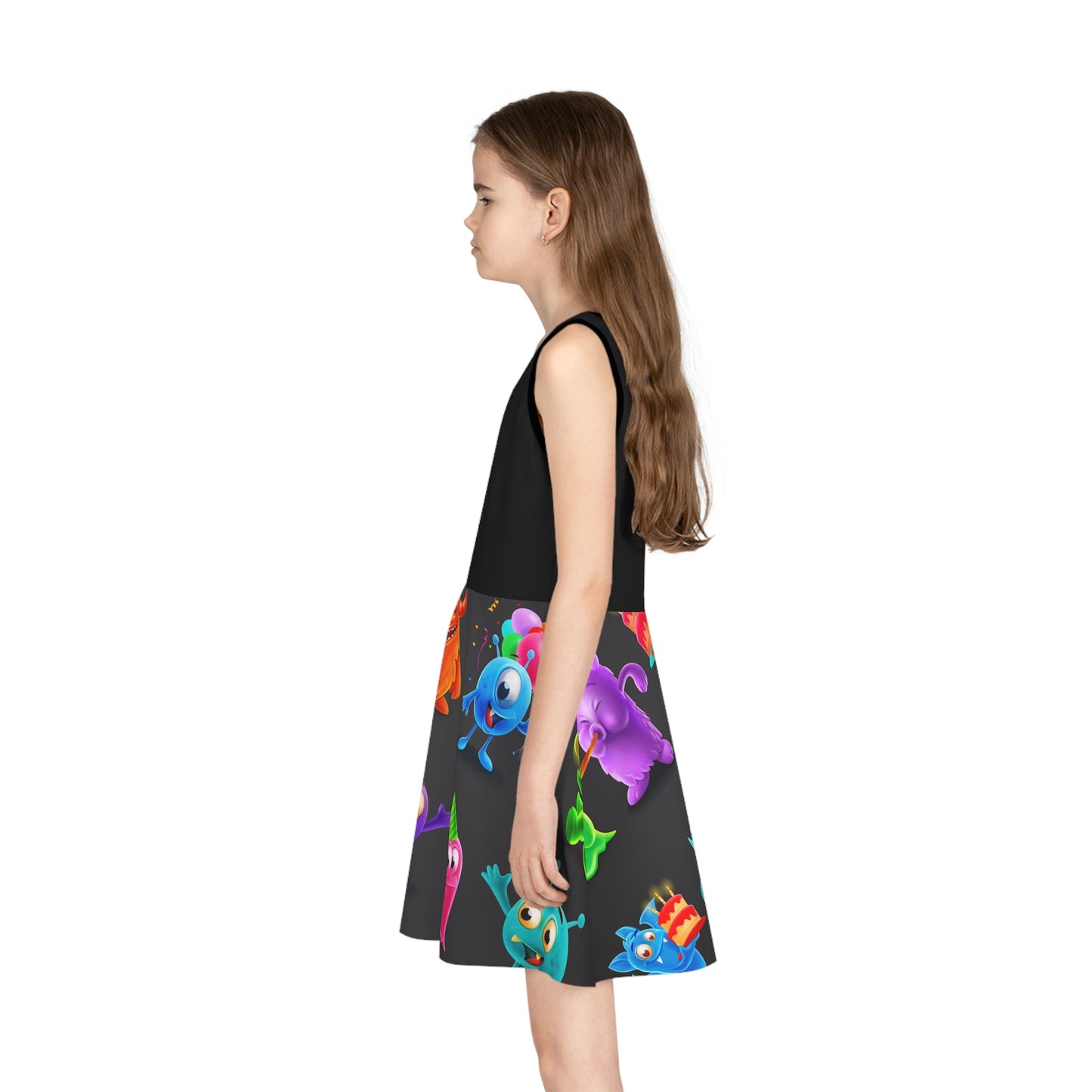 Whimsical Monster Print Girls' Sundress