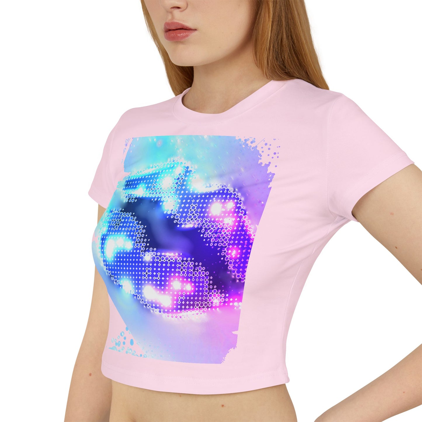 š Cosmic Lips Baby Tee Trendy Womenās Graphic Crop Top | Festival Wear, Summer Street Style & Bold Everyday Looks