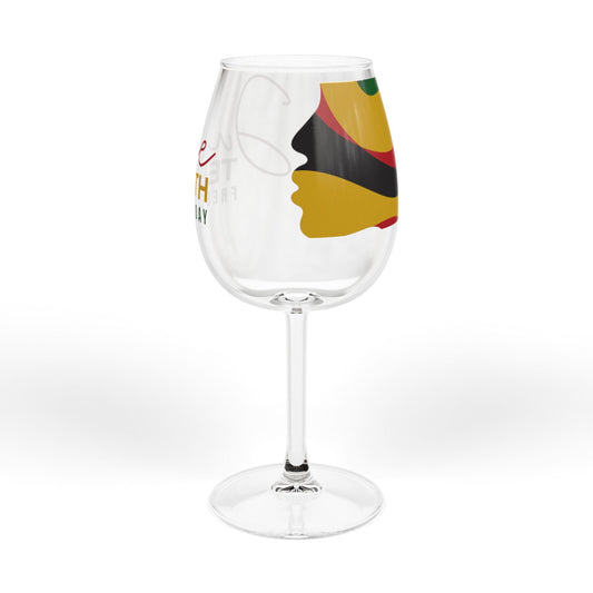 Juneteenth Celebration Wine Glass | 12oz Stemware for Freedom Day Toasts, Wine Lover’s Gift, Event Glassware