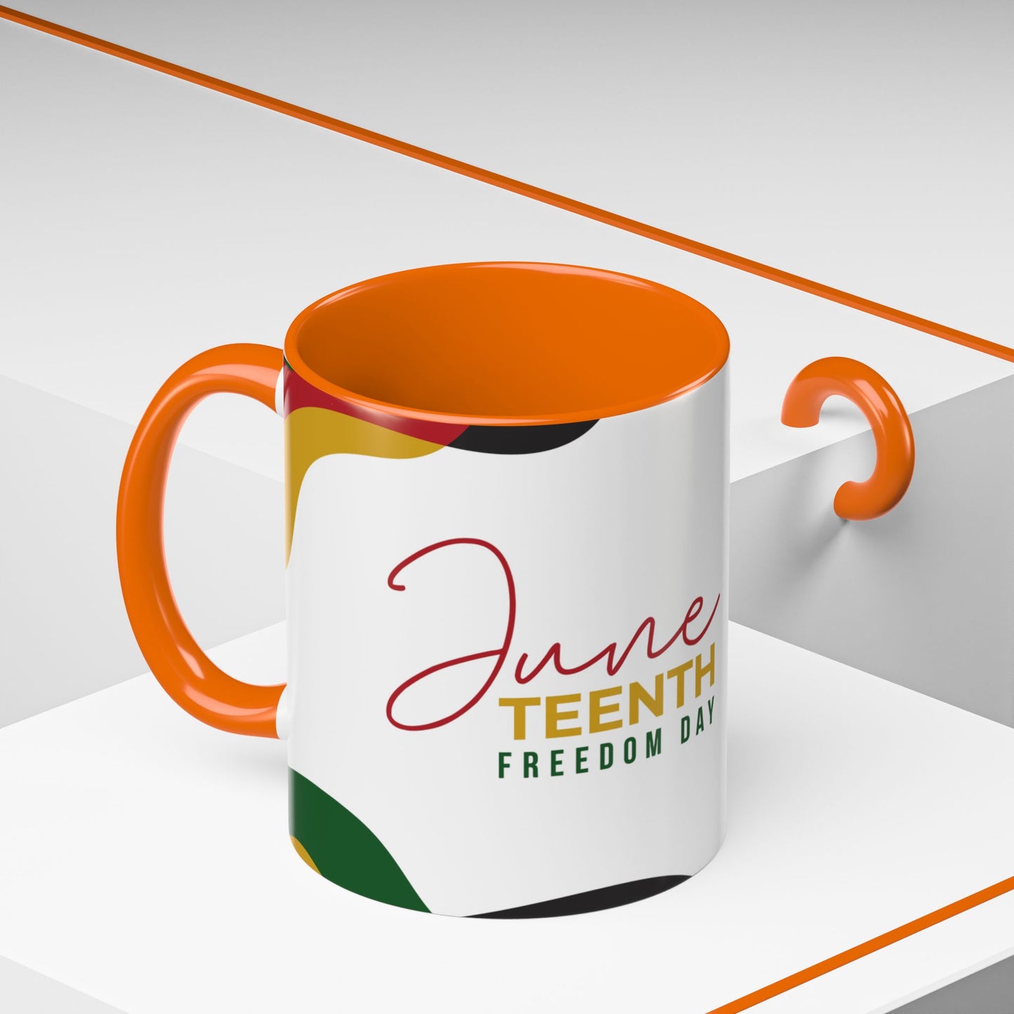 Juneteenth Freedom Day Accent Coffee Mug | Celebrate Liberation, Bold Black History Gift, Vibrant Home & Office Decor