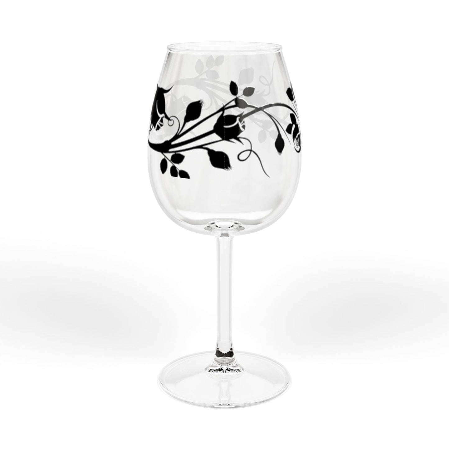 Elegant Floral Wine Glass | 12oz Stemware for Weddings, Anniversaries, Home Decor & Celebratory Gifts