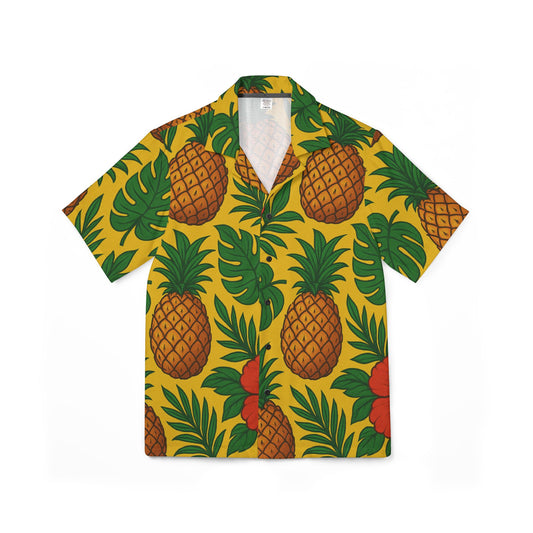 🍍 Vibrant Pineapple Hawaiian Camp Shirt — Tropical Vibes, Island Energy