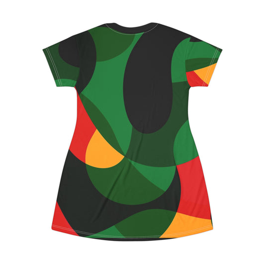 Vibrant Abstract T-Shirt Dress – Bold Style Meets Everyday Comfort