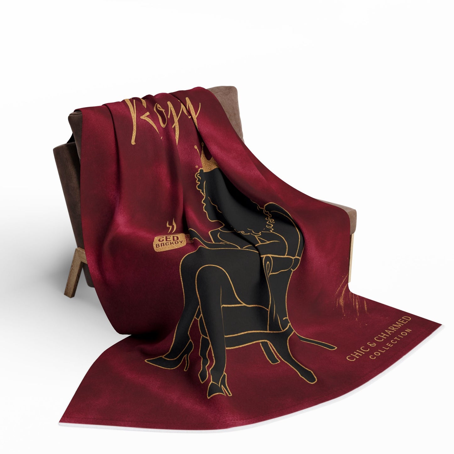 Wrapped in Royalty Fleece Blanket | Luxurious Self-Care Throw for Empowerment, Home Décor & Thoughtful Gifting