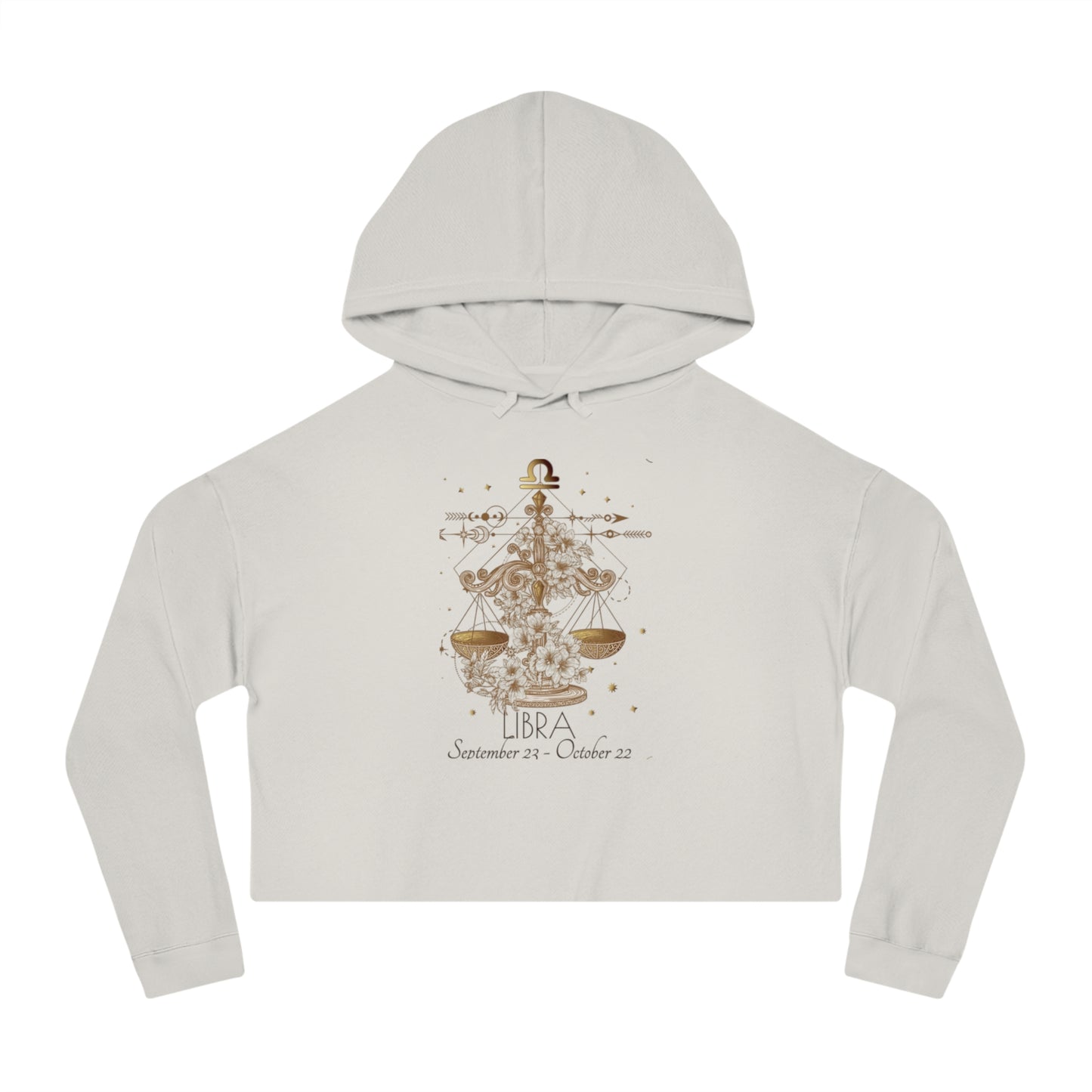 ✨ Libra Chic Cropped Hoodie with Festive Design | Women’s Casual Pullover | Holiday Gift | Cozy Sweatshirt | Seasonal Style 🎄