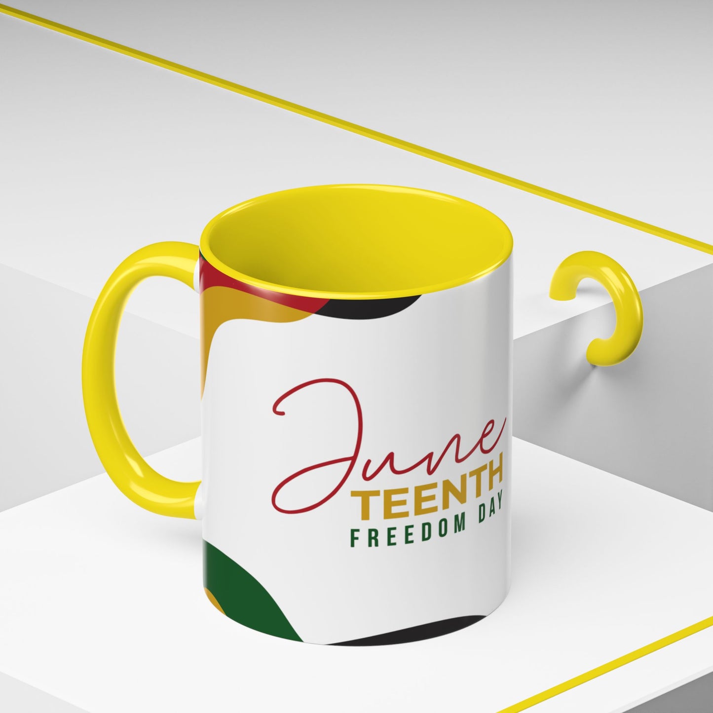 Juneteenth Freedom Day Accent Coffee Mug | Celebrate Liberation, Bold Black History Gift, Vibrant Home & Office Decor