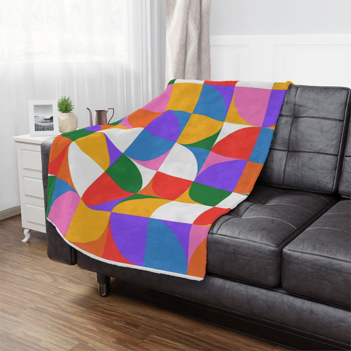 Colorful Geometric Minky Blanket – Cozy, Vibrant, and Perfect for Gifting