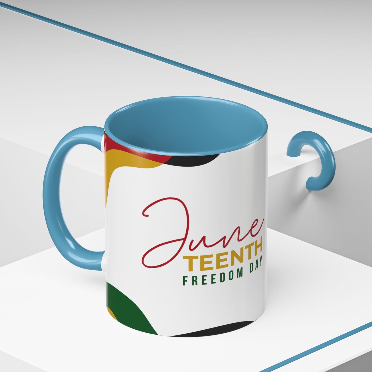 Juneteenth Freedom Day Accent Coffee Mug | Celebrate Liberation, Bold Black History Gift, Vibrant Home & Office Decor