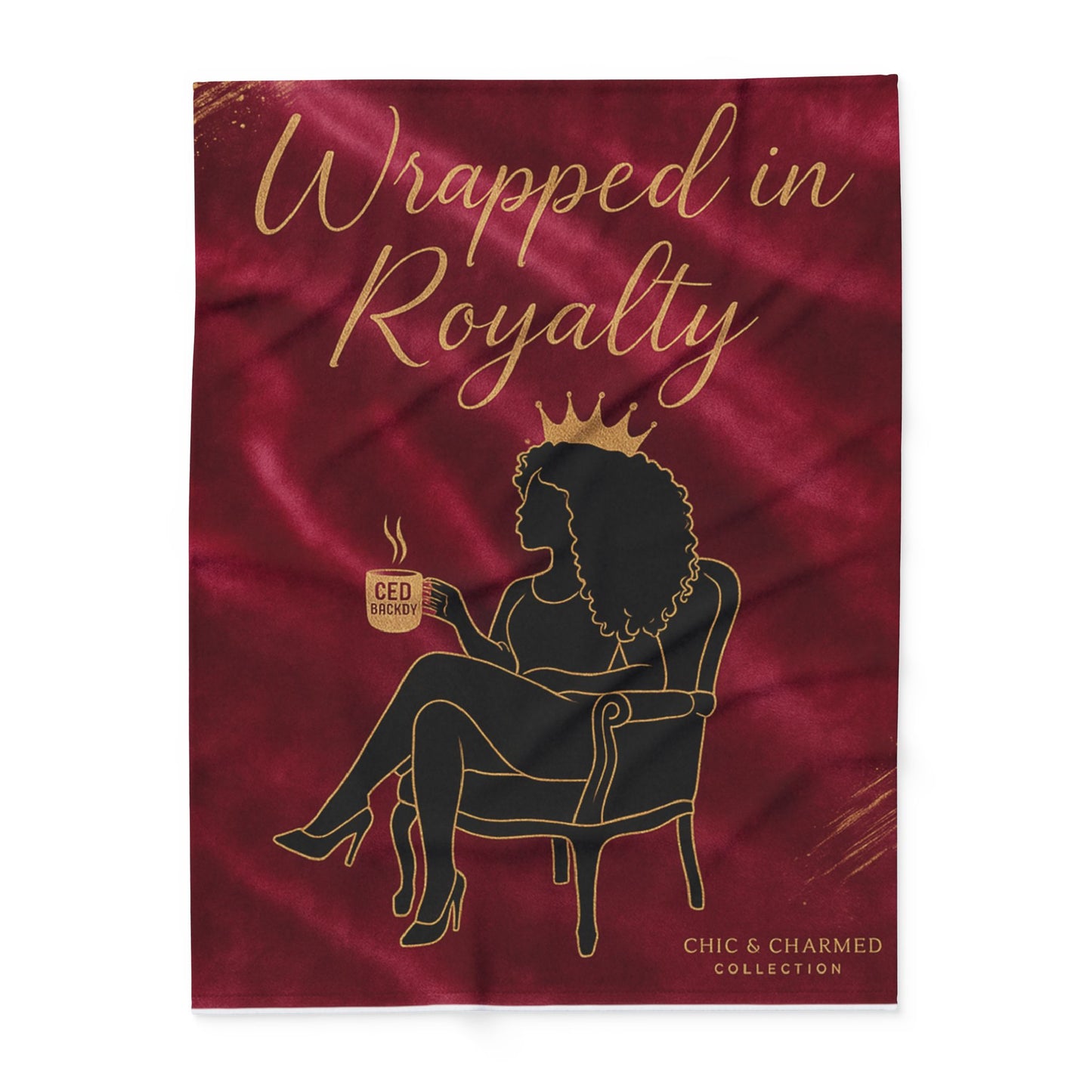 Wrapped in Royalty Fleece Blanket | Luxurious Self-Care Throw for Empowerment, Home Décor & Thoughtful Gifting