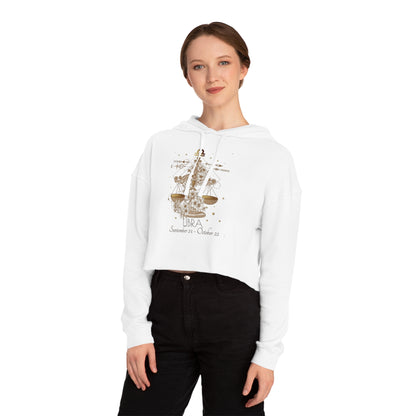 ✨ Libra Chic Cropped Hoodie with Festive Design | Women’s Casual Pullover | Holiday Gift | Cozy Sweatshirt | Seasonal Style 🎄