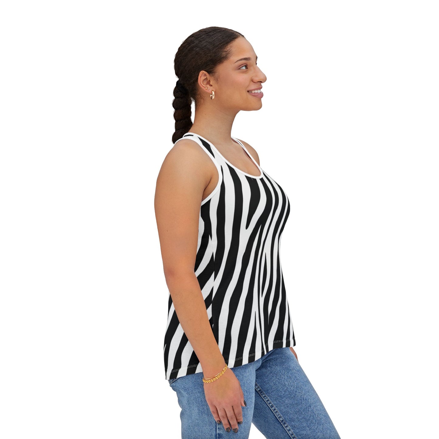Zebra Print Women's Tank Top – Bold, Stylish, Summer-Ready