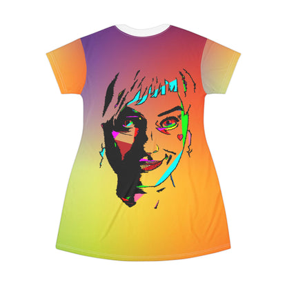Daddy's Little Monster T-Shirt Dress | Fun Summer Outfit , Vibrant Daily Wear, Unique Birthday Gift