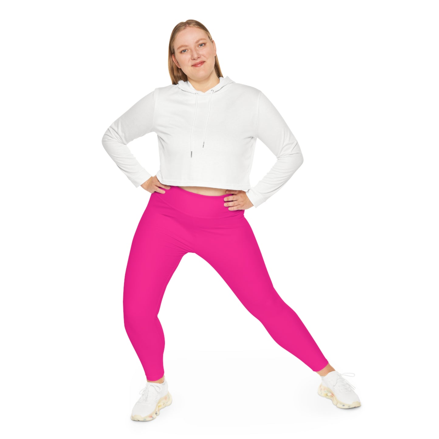 EssentialEase Plus Size Pink Leggings – Bold Simplicity, Everyday Comfort, Effortless Style