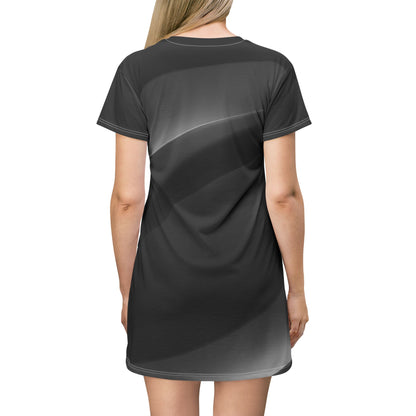SlateCharm T-Shirt Dress | Stylish Monochrome Casual Wear, Perfect for Summer, Lounging & Thoughtful Gifting