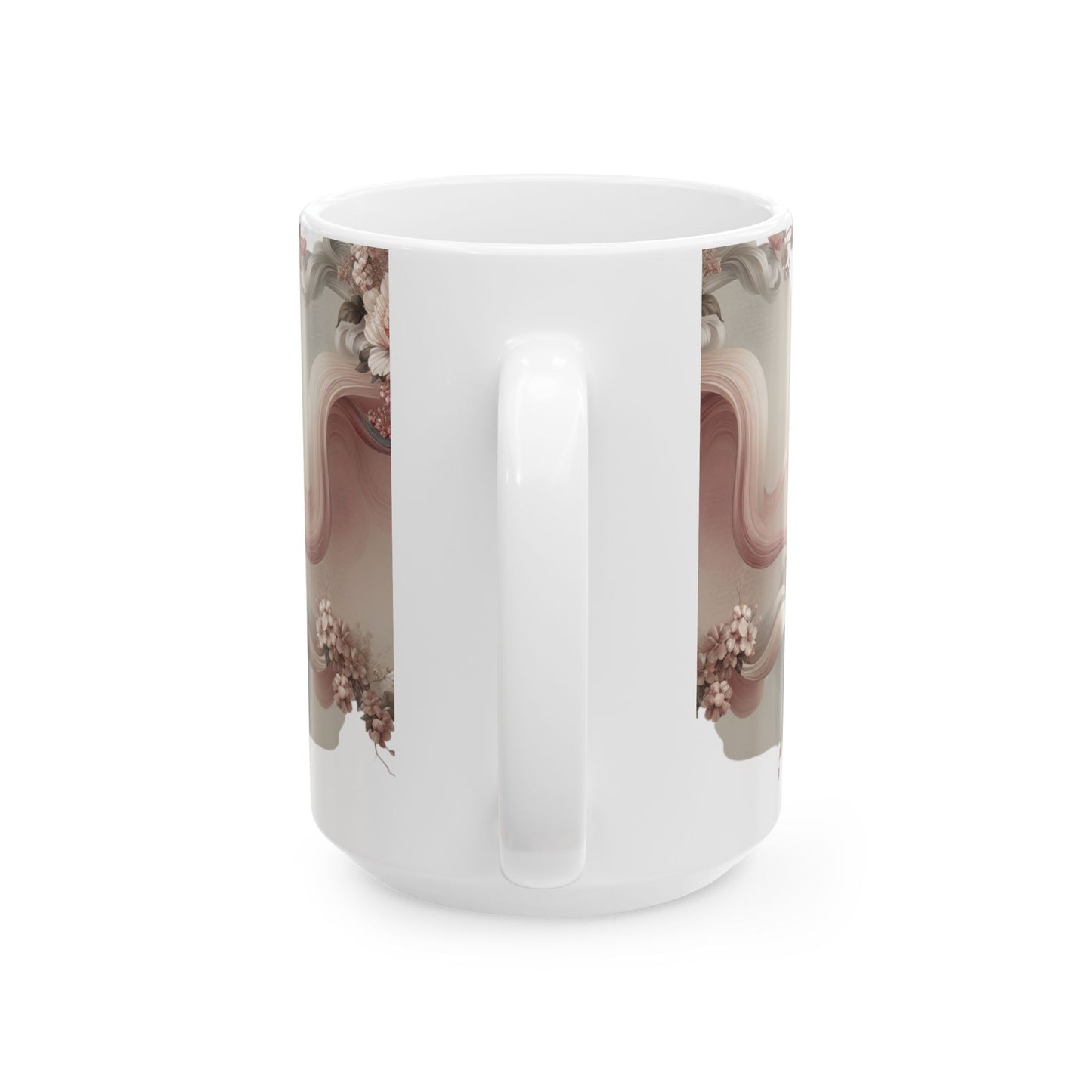 Graceful Blooms Ceramic Mug — Motivational Sip for Home & Office