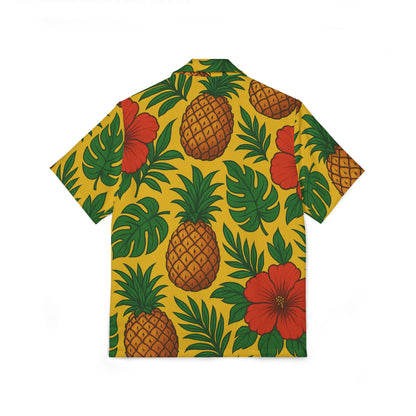 🍍 Vibrant Pineapple Hawaiian Camp Shirt — Tropical Vibes, Island Energy