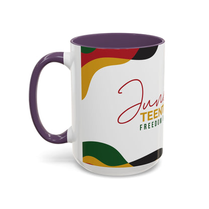 Juneteenth Freedom Day Accent Coffee Mug | Celebrate Liberation, Bold Black History Gift, Vibrant Home & Office Decor