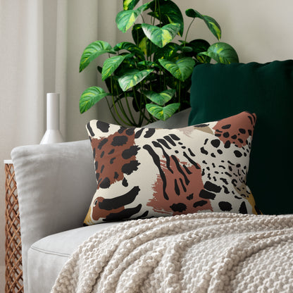 WildMuse Lumbar Pillow | Boho Animal Print Sofa Cushion, Decorative Accent for Home, Gift for Design Lovers
