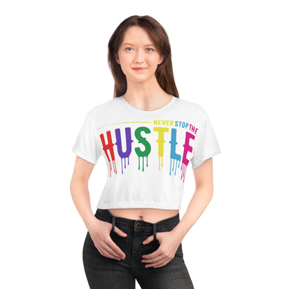 Colorful Hustle Crop Tee