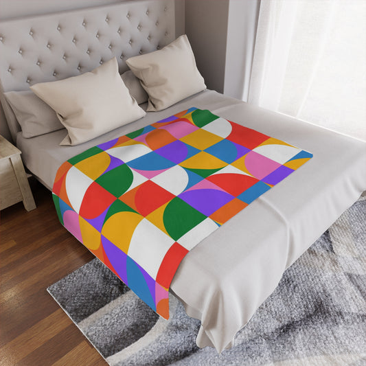 Colorful Geometric Minky Blanket – Cozy, Vibrant, and Perfect for Gifting