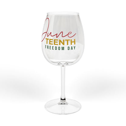 Juneteenth Celebration Wine Glass | 12oz Stemware for Freedom Day Toasts, Wine Lover’s Gift, Event Glassware