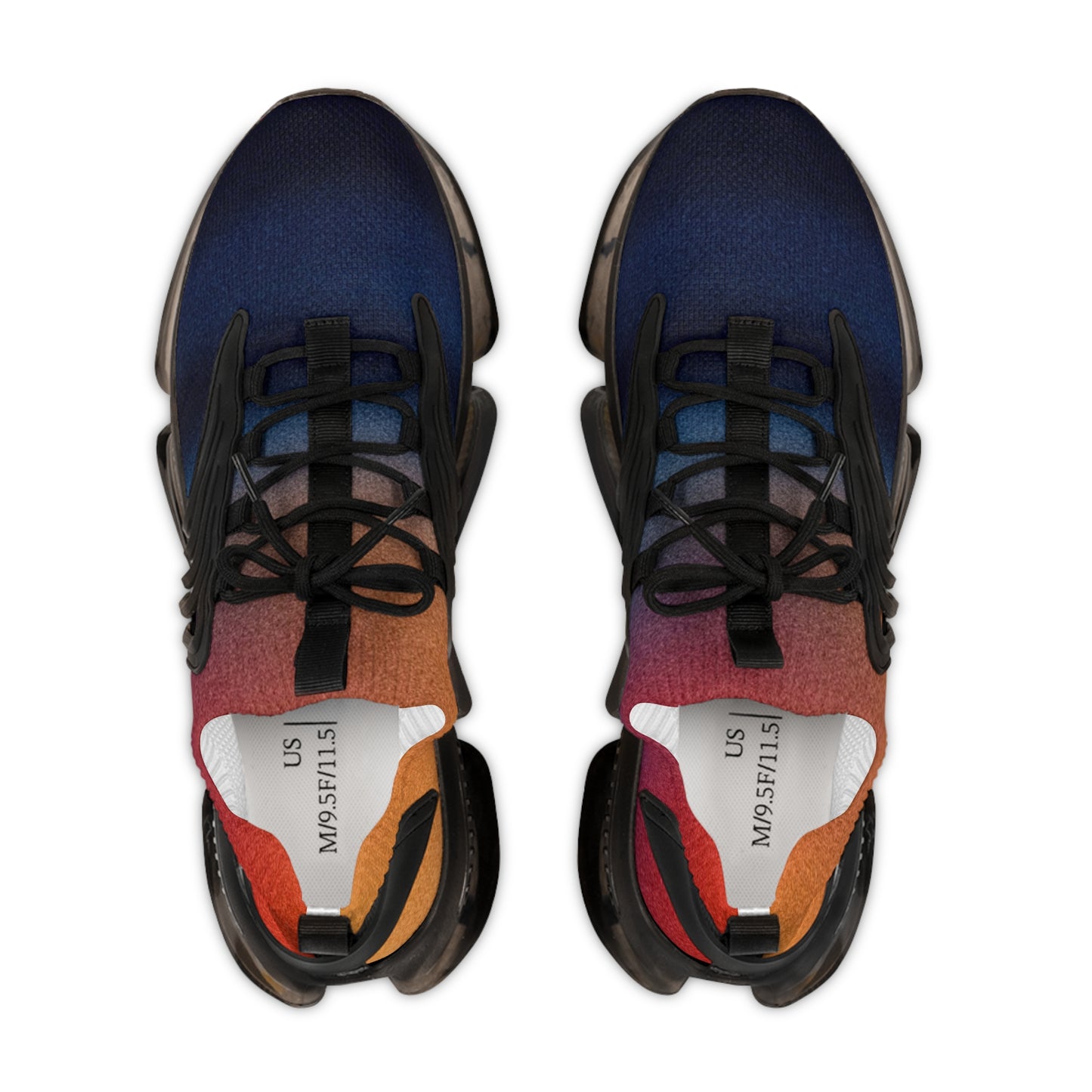 Blue and Orange Gradient Men's Mesh Sneakers | Bold Style Meets All-Day Comfort