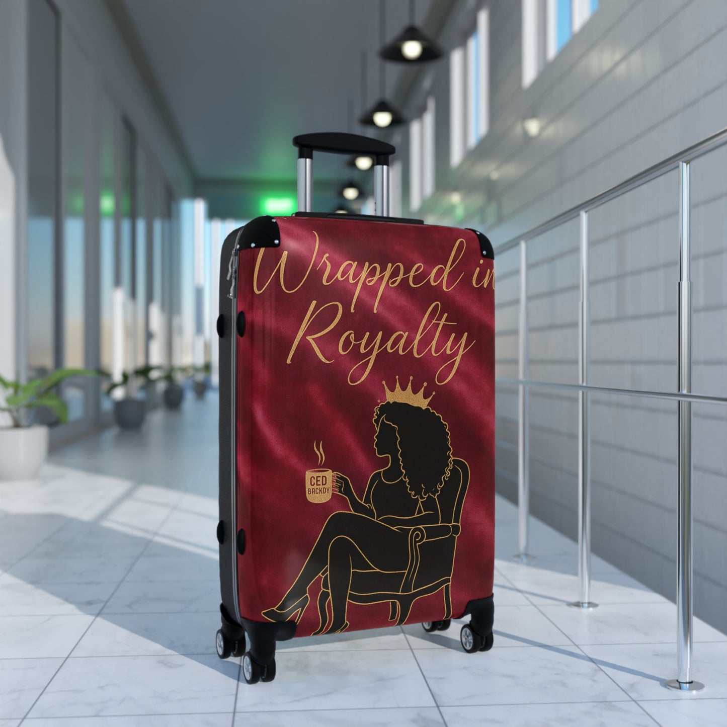 👑 Wrapped in Royalty – Luxurious Travel Suitcase