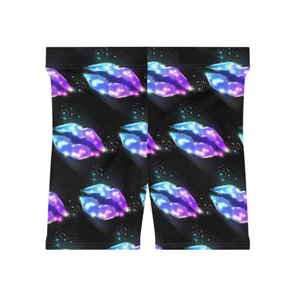 💋 Cosmic Lip Print Biker Shorts Bold & Stylish Women’s Athletic Shorts | Perfect for Festivals, Summer Days & Fierce Fashion Moments