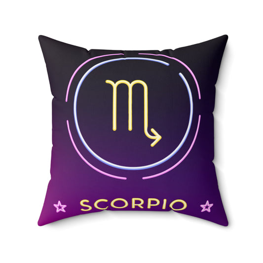 Scorpio Faux Suede Pillow - Zodiac Decor for Astrology Lovers