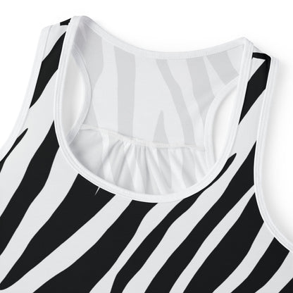 Zebra Print Women's Tank Top – Bold, Stylish, Summer-Ready