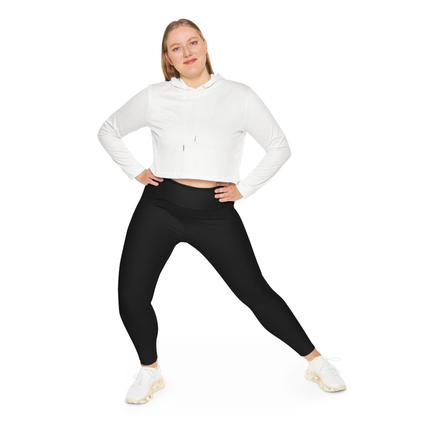 CurveFlow Plus Size Black Leggings – Classic Comfort, Effortless Fit, Everyday Essential