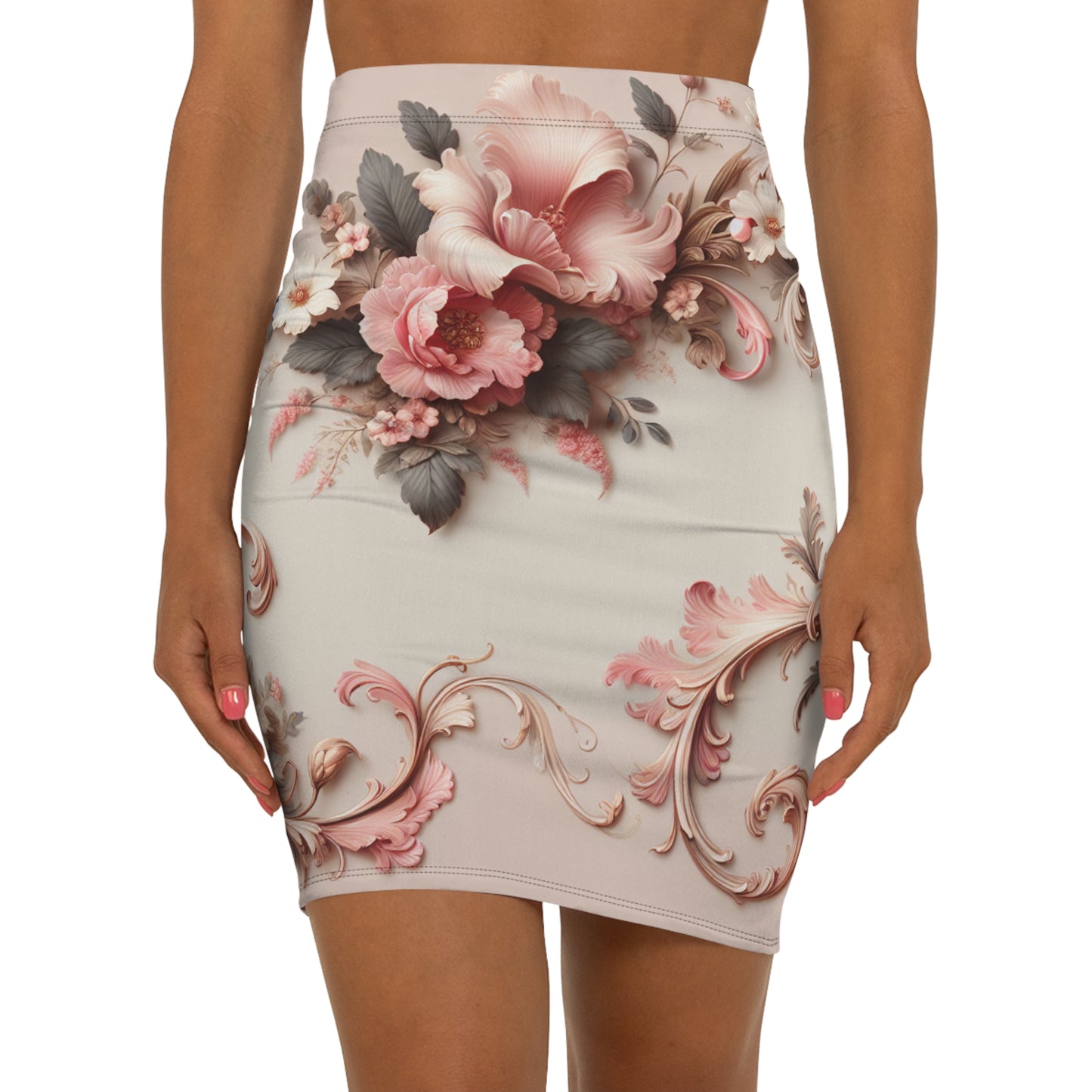 Boss and Bloom: Floral Elegance Pencil Skirt