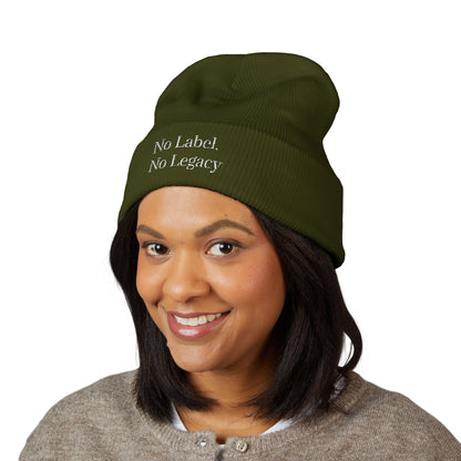 🖤 No Label. No Legacy – Cuffed Beanie Minimal words. Maximum energy.