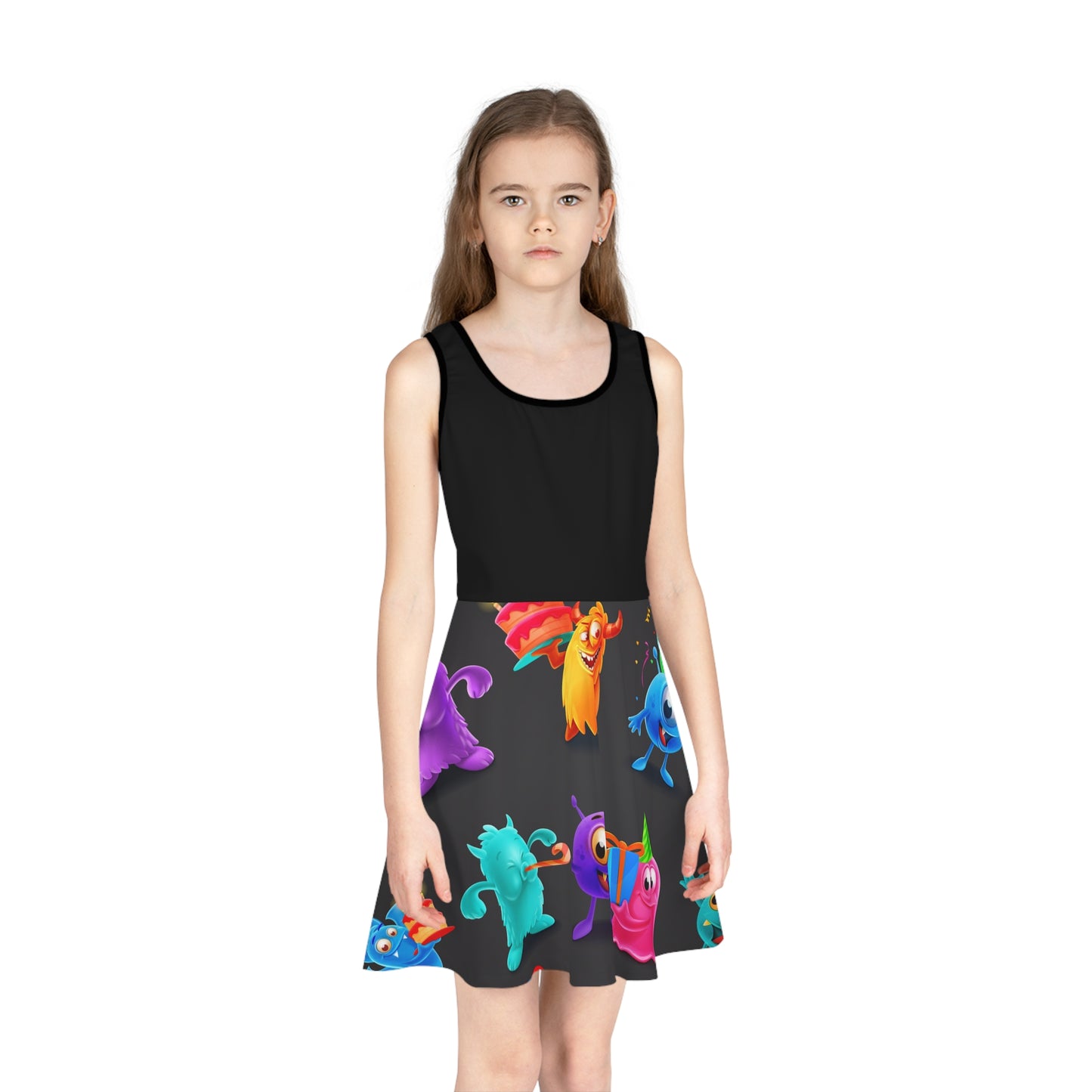 Whimsical Monster Print Girls' Sundress