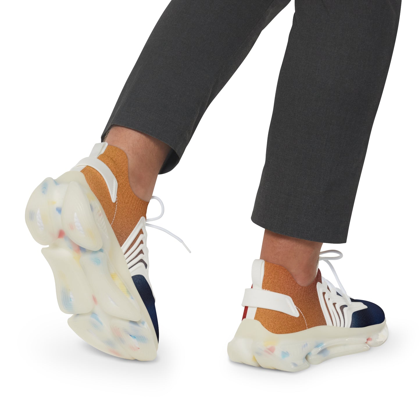 Blue and Orange Gradient Men's Mesh Sneakers | Bold Style Meets All-Day Comfort