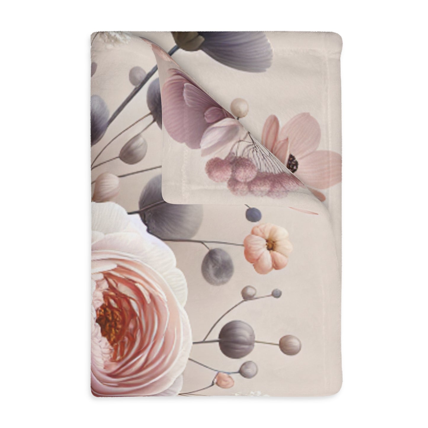 Floral Velveteen Blanket – Soft Microfiber Throw for Elegant Home Décor and Thoughtful Gifting
