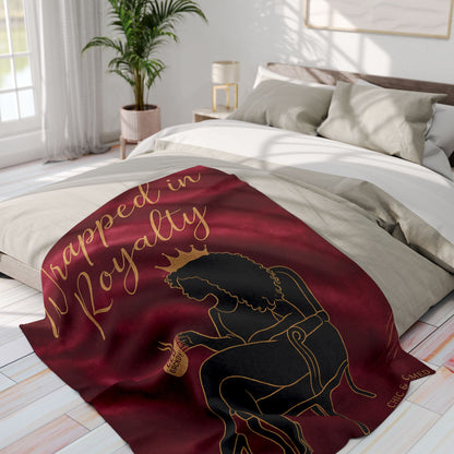 Wrapped in Royalty Fleece Blanket | Luxurious Self-Care Throw for Empowerment, Home Décor & Thoughtful Gifting