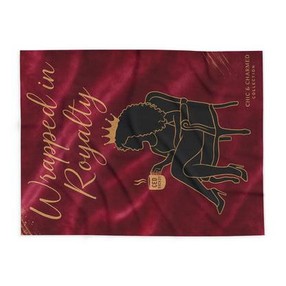 Wrapped in Royalty Fleece Blanket | Luxurious Self-Care Throw for Empowerment, Home Décor & Thoughtful Gifting