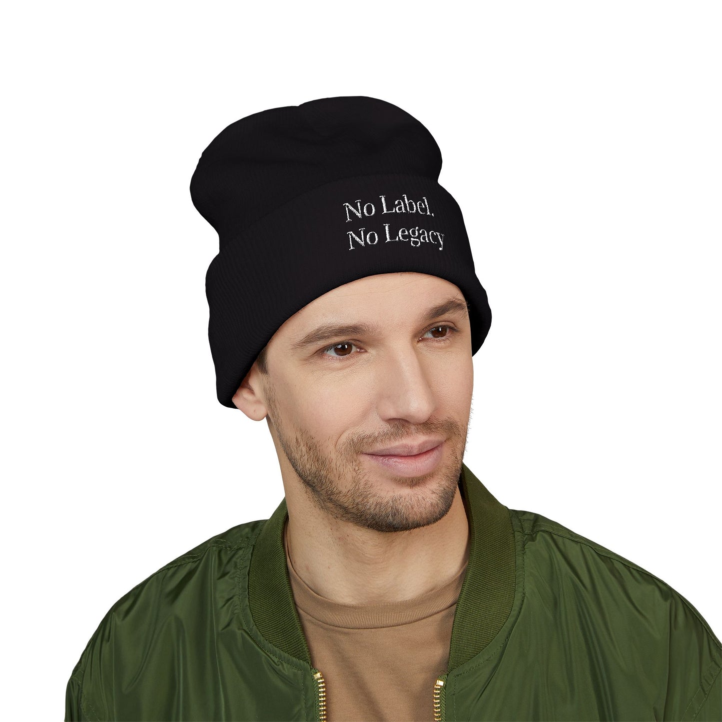 🖤 No Label. No Legacy – Cuffed Beanie Minimal words. Maximum energy.