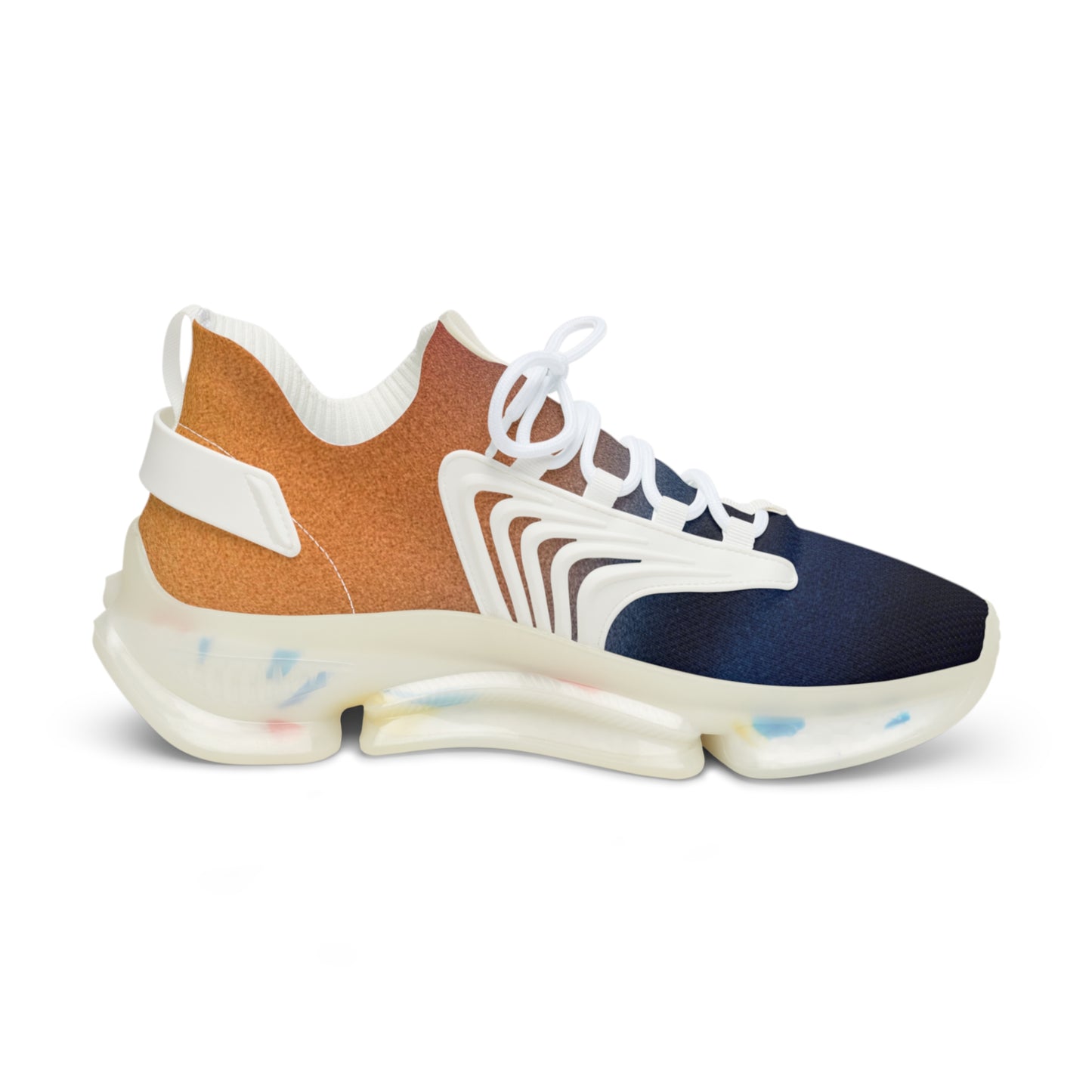 Blue and Orange Gradient Men's Mesh Sneakers | Bold Style Meets All-Day Comfort