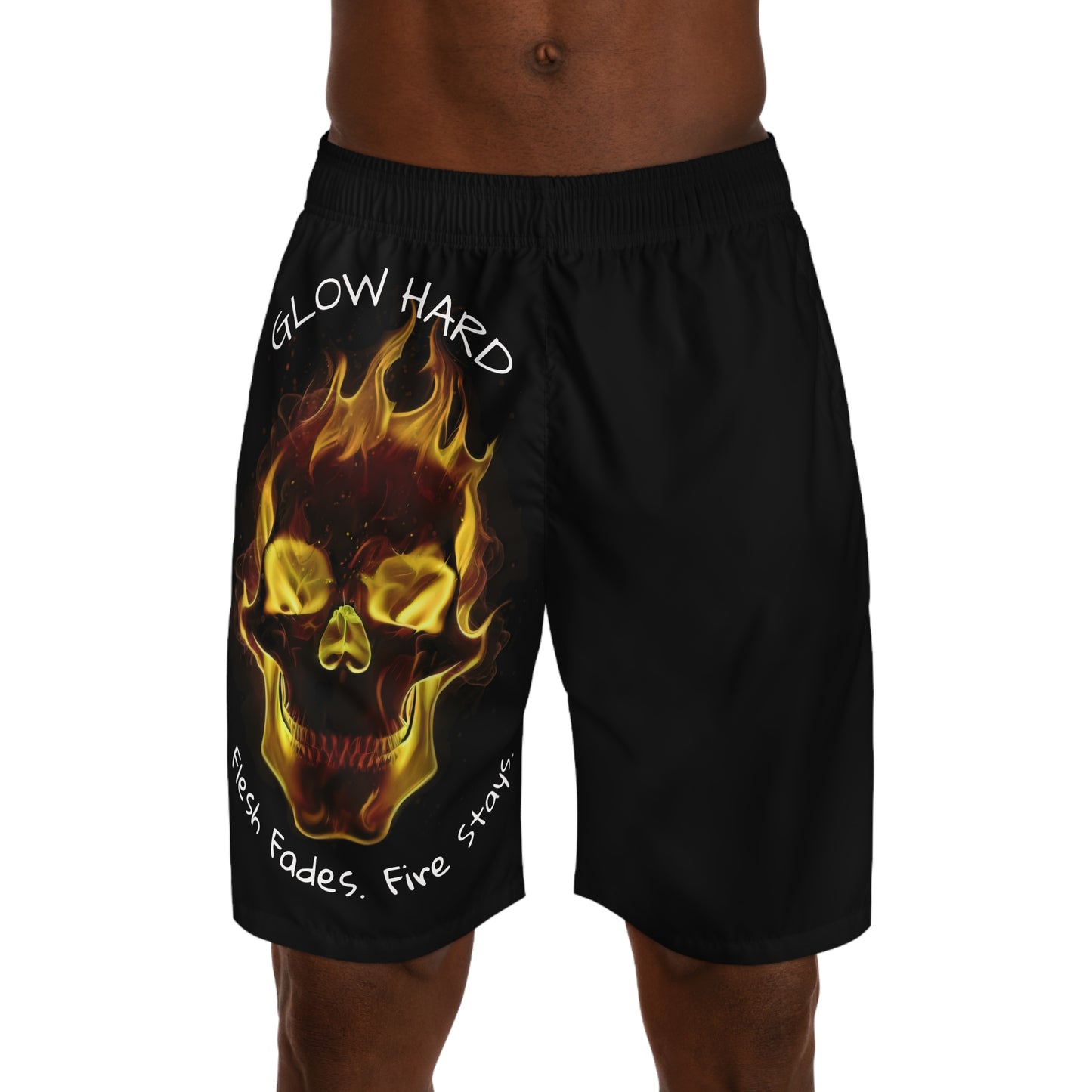 🔥 Flame Skull Men’s Jogger Shorts – Street-Ready Heat Meets Everyday Comfort