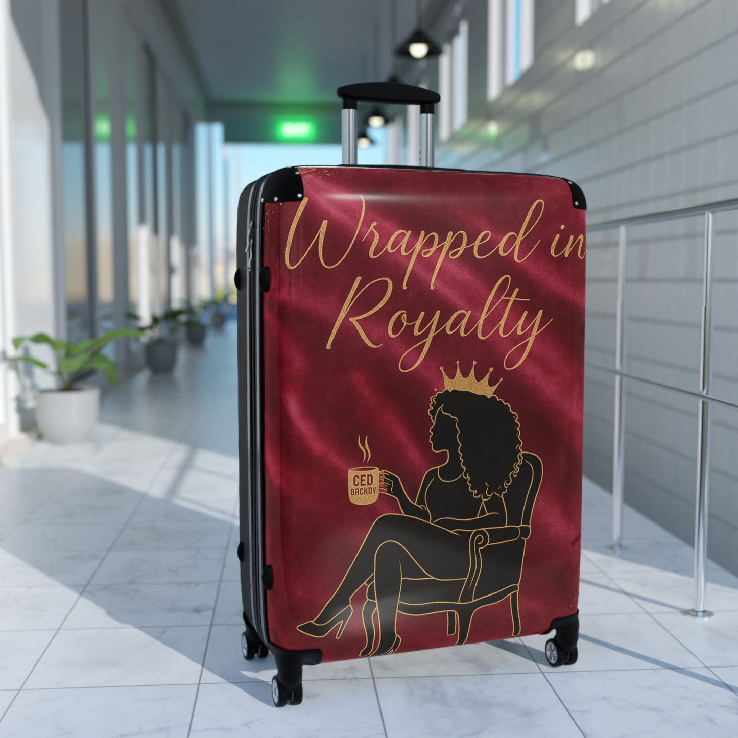 👑 Wrapped in Royalty – Luxurious Travel Suitcase