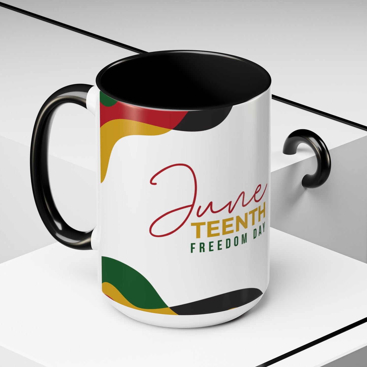 Juneteenth Freedom Day Accent Coffee Mug | Celebrate Liberation, Bold Black History Gift, Vibrant Home & Office Decor
