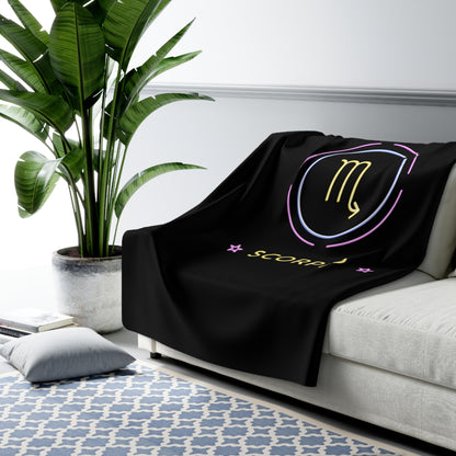 “Scorpio Comfort” Sherpa Fleece Blanket – Cozy Astrological Throw for Zodiac Lovers