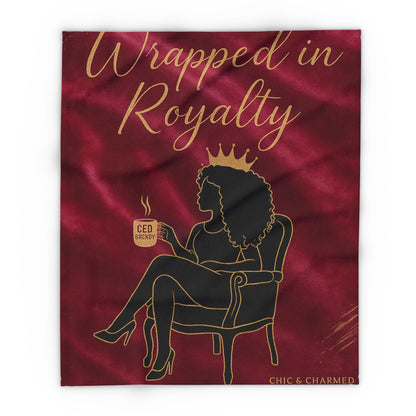 Wrapped in Royalty Fleece Blanket | Luxurious Self-Care Throw for Empowerment, Home Décor & Thoughtful Gifting